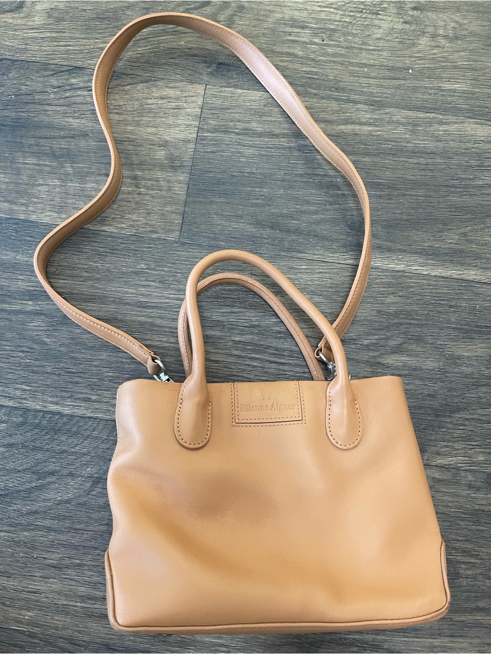 Vintage Etienne Aigner Tan Leather Satchel Top Handle
